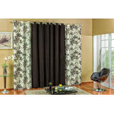 Cortina 2 00 X 1 70 Tabaco Sala Quarto Estampada Floral