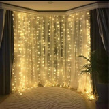 Cortina 500 Leds Branco Quente Fixa 8funções 110v 220v 4x2 2 Modelos 8 Funções Voltagem 110v