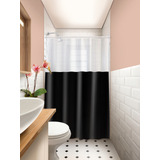 Cortina Banheiro Box Com Visor E Ganchos 1 35m X 2 00m