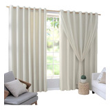 Cortina Blackout Blecaute Pvc C Voil 1 80 X 2 80 Cor Palha