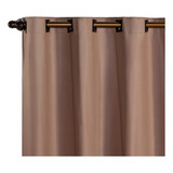 Cortina Blackout Escritório Quarto Sala Veda Barra De 130cm X 220cm Liso Cor Avelã Unidade De 1