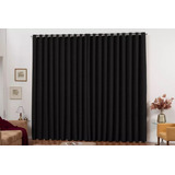 Cortina Blackout Liso 4 Metros X2 80m Blecaute Bloqueia 100 Cor Preto
