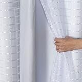 Cortina Blackout PVC C Tecido Voil Xadrez 2 0m Comprimento X 1 40m Altura Quarto Sala Escritório Cozinha Branco