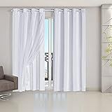 Cortina Blackout PVC Com Tecido Voil 2 80 M X 2 30 M Cores Sala Escritório Quarto Cozinha Branco