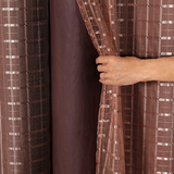 Cortina Blackout Pvc Com Tecido Voil Xadrez 2 80 M X 1 60 M Cor Tabaco