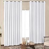 Cortina Blackout Total Com Ilhós Tamanho 2 78 L X 2 50 A M 2 Folhas Corta Luz Cor Branca 100 PVC Para Sala E Quarto Ideal Para Varão Simples