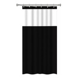 Cortina Box Banheiro Lisa Antimofo Pvc Com Visor Preto