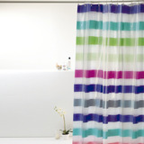 Cortina Box Para Banheiro Pvc Listras Multicoloridas 198x180cm Uzoo