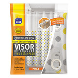 Cortina Box Vinil Banheiro Com Ilhós 1 38m X 1 98m Cor Visor Estampado Poás
