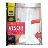 Cortina Box Vinil C Visor Banheiro Resistente 1 35m X 2 00m