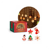 Cortina Cascata Pisca Fio Fada 100 Leds Figuras Natalinas 4w