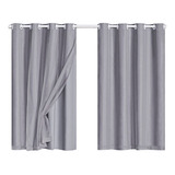 Cortina Corta Luz Blackout Com Voail 2 00mtrs Quarto Sala Cor Cinza