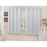 Cortina Cozinha Corta Luz Blackout Tecido 2 00x1 30 Cor Branco gelo