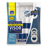 Cortina De Box Banheiro Vinil Estampado Com Ilhós 1 35m X 2m Cor Visor Estampado Listras