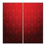 Cortina De Isolamento Térmico Vermelho Escuro- Padrão Floral Antigo Com Efeito Gradiente- Cortinas Blackout Com Absorção De Som Para Decoração De Sala De Jantar-festa- L 106 X C 213 Cm Vermelho Preto