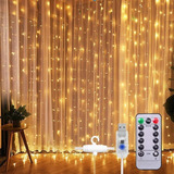 Cortina De Luces Led Impermeável Para Festas 3x3 M