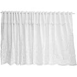 CORTINA DE RENDA PARA COZINHA COM BANDÔ CLÁSSICA BRANCA TULIPINHAS 2 20M X 1 20M X 30CM