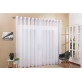 Cortina De Varão Voil Sala Ou Quarto 3 00x2 50 Ilhós Cromado