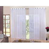 Cortina De Varão Voil Sala Ou Quarto 3 00x2 50 Ilhós Cromado