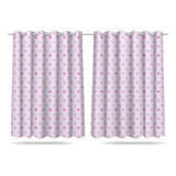 Cortina Decorativa Infantil Corações Menina 2 60x1 50m Mod01