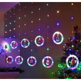 Cortina Fio Fada Pvc Argolas Figuras Natalinos 130l Bivot