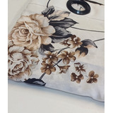 Cortina Floral Estampada Floral Tab Sala quarto 2 00mx2 50m