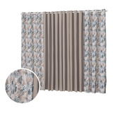Cortina Floratta 2 00 X 1 70m Sala Quarto Estampada Floral Cor Bege