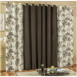 Cortina Floratta 2 00m Tabaco Sala E Quarto Estampada