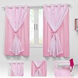 Cortina Infantil Para Quarto Bebê 2-20x1-30 Menina Menino Teen Indicado Para Varão Até 1-80m -Rosa-