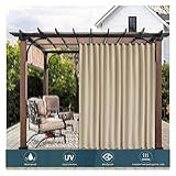 Cortina Interna E Externa Para Pátio Toldo De Para Brisa à Prova D água Tela Divisória De Privacidade Para Varanda Gazebo Pérgola Deck Poliéster Fácil De Instalar 32 Tamanhos Cor Bege Tamanho 1