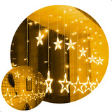 Cortina Led 5m Estrelado 110 220v Branco Quente Star Light