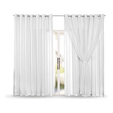 Cortina Luxo Varão Voil Sala 3 00 X 2 30 Forro Microfibra