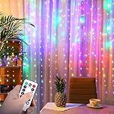 Cortina Luz Led Pisca Ou Fixa 300 Leds 3x3m Natal Festas Decorações Alimentação USB 110 220V Colorido 