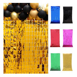 Cortina Metalizada Quadrada Painel Shimmer Wall Festa