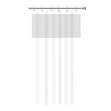 Cortina Para Box De Banheiro Em PVC Com Visor 1-38m X 1-98m Impermeável Antimofo Branca
