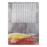 Cortina Para Vitrô De Banheiro Renda Branca Grossa 90 X 70cm