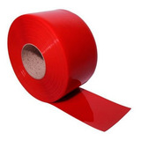 Cortina Pvc Tiras Vermelha Translúcida Solda L 2 00x2 00 A