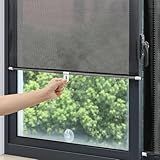 Cortina Retrátil Com Ventosas Para Janela - Proteção Solar E Privacidade - Instalação Sem Furos - Ideal Para Carro- Sala- Quarto E Escritório - Tela De PVC Resistente E Portátil 68x125cm