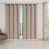 Cortina Sala Jantar Grande 2 80x2 30 Corta Luz Solar P varão Cor Avelã