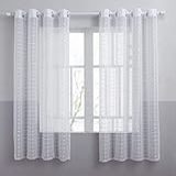 Cortina Transparente Voil Xadrez Branco 2 80x1 40 Cozinha