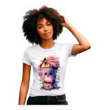 coruja bc1 -coruja bc1 Camiseta Feminina Branca Bc1 Coruja Casinha