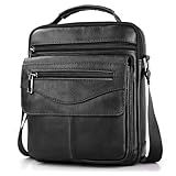 COSCOOA Bolsa De Ombro Masculina De Couro Masculina Bolsa Transversal Para Homens Bolsa Carteiro Bolsa De Viagem Preto Bolsa Carteiro