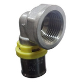 Cotovelo Para Gás Tubo Pex Prensar 20mm X 1 2 Fêmea