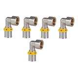 Cotovelo Para Gás Tubo Pex Prensar 20mm X1 2 Fêmea Kit 5 Pçs