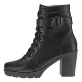 Coturno Feminino Bota Top Salto Tratorado Macio Blogueira