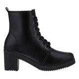 Coturno Plataforma Cano Baixo Bota Macia Tratorada Feminina