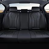 Coverado Capas De Banco Traseiro- Protetores De Carro à Prova D-água- Capas De Assento De Couro Preto- Capas De Assento Automotivo De 3 Peças Para Assentos Traseiros- Ajuste Universal Para SUVs E