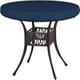 Covers All Capa De Mesa Redonda 340 G Impermeável Resistente A UV E Intempéries Capa De Mesa Para Uso Ao Ar Livre Móveis E Mesa De Centro 122 Cm De Diâmetro X 10 Cm Azul 
