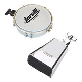 Cowbell Cromado 4 To054 Tamborim Com Clamp Tt409 Torelli