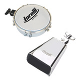 Cowbell Cromado 4 To054 Tamborim Com Clamp Tt409 Torelli